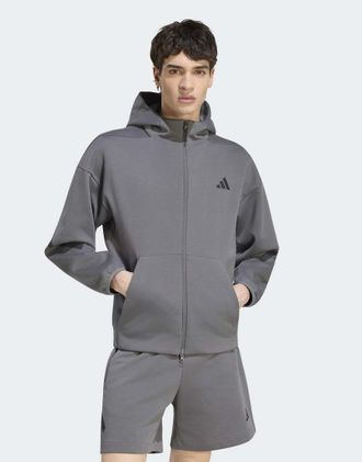 adidas Z.N.E. - Top sportivo grigio five con zip