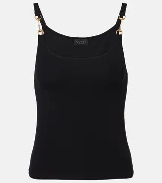 Gucci Horsebit cr&ecirc;pe jersey tank top