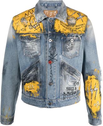 MJB MPAXIII graphic-print denim jacket - Blue