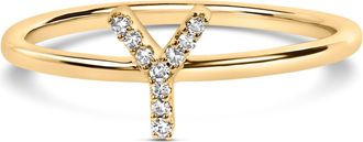 House of Brilliance 10K Gold Diamond Accent Initial A-Z Ring
