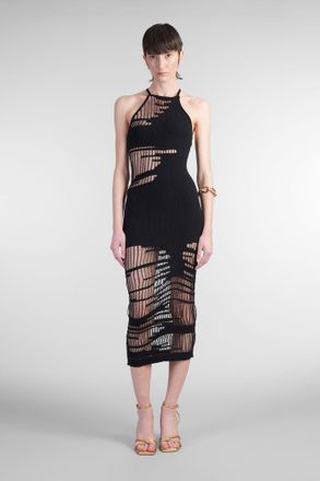 Cult Gaia Abito lungo Nodin in poliestere nero