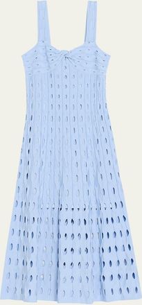 SIMKHAI Christina Knit Twist-Front Midi Dress