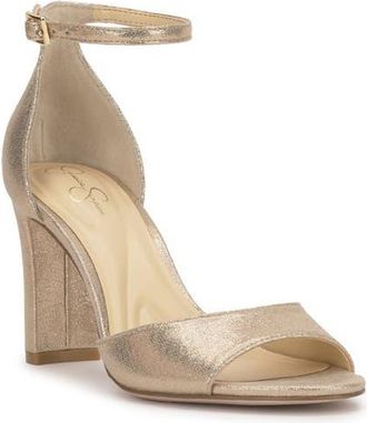 Jessica Simpson Luxcilla Block Heel Sandal in Champagne at Nordstrom, Size 7.5