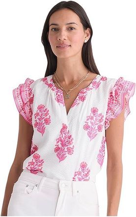 Vineyard Vines Adare Top Womens Blouse Floral White Cap : XL, Cotton/Rayon