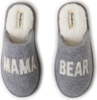 Dearfoams Carley Mama Bear Mom Scuff Slipper in Light Heather Grey at Nordstrom, Size X-Large