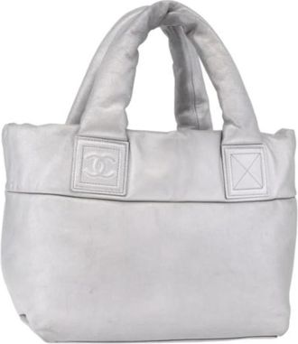 Chanel Pre-owned Vintage Tote Bag - Dames - Vintage Shopper - Grijs - ONE Size - Leer - Vintage