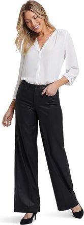NYDJ Coated Teresa Wide Leg Jeans in Black Coated Womens Clothing Black Coated : 10 33, Denim/Elastane/Lycra