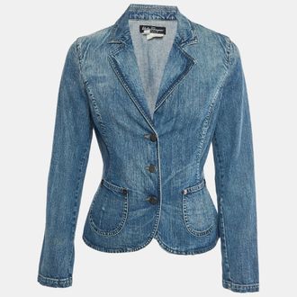 Ferragamo Blue Denim Slim Fit Jacket