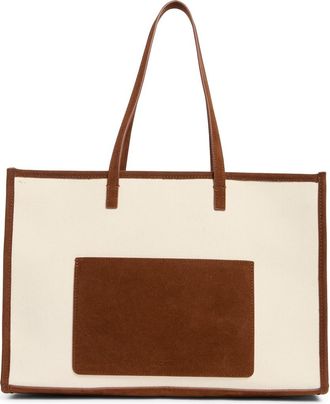 BCBGeneration Canvas Tote Bag in Natural Chocolate at Nordstrom Rack