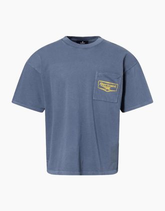 Represent Mens Nothing Faster Graphic Oversized Blue T-Shirt - Size: 38