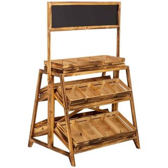 Wanderlust Deco Carro expositor estanter&iacute;a de madera marr&oacute;n 82x29x74h cm