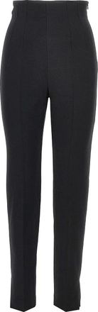 Emporio Armani Stretch Crepe Slim Fit Broek - Dames - Broeken - Zwart - Maat: M Wol