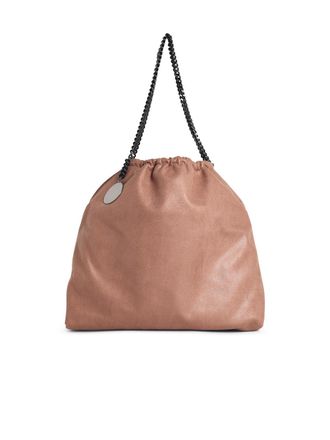 Stella McCartney Stella Mc Cartney Falabella schoudertas met trekkoord in Shaggy Deer Terra Di Siena kleur
