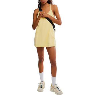 Free People FP Movement Hot Shot Racerback Romper in Sunlit Yellow at Nordstrom, Size Large