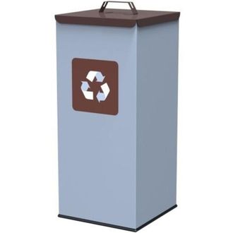 OEM Papelera Met&aacute;lica De Clasificaci&oacute;n De Residuos 30x30x70cm 60l Bio - Tapa Marr&oacute;n