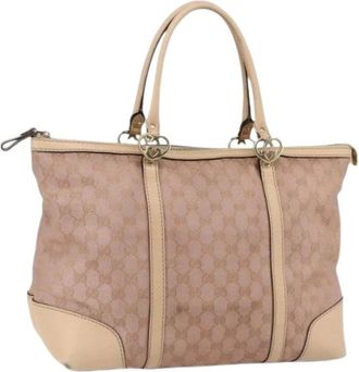 Gucci Pre-owned Handbags, female, Pink, Size: ONE SIZE Pre-owned Vintage Canvas Handbag