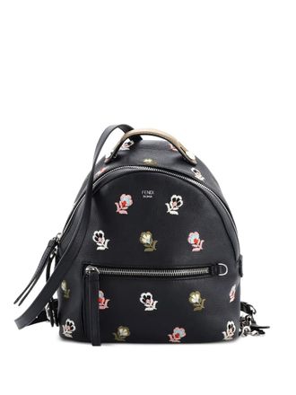 Fendi By The Way Embroidered Leather Mini backpack - Nero