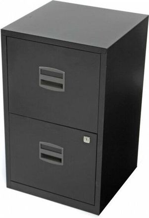 Bisley 2 Drawer Metal Filing Cabinet - Black - Bisley
