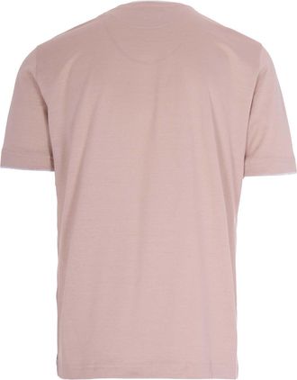 Eleventy Mens Crew-Neck T-Shirt Powder Light Grey Cotton T-Shirts And Polos