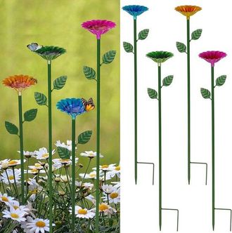 OEM Juego De 4 Bebederos Para Abejas: Bebedero De Metal Floral, Comedero Colorido Forma Mariposa Abeja Jard&iacute;n Exterior (rojo, Verde, Azul, Amarillo)