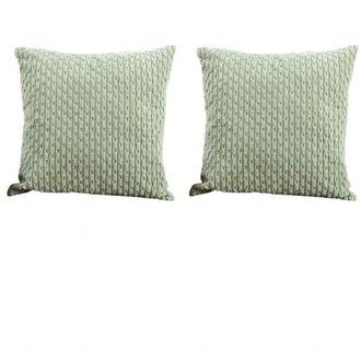 OEM Juego De Dos Piezas - Fundas De Almohada De Pana - Aptas Para Sof&aacute;s Y Dormitorios - 40x40 Cm - Verde Claro