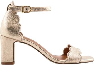 Maison Toufet Sandrine Sandal - Dames - Sandalen met hakken - Geel - 38 EU - Leer - Schoenen