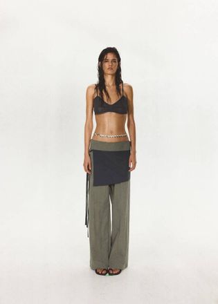 Mango Top crop maglia semitrasparente blu scuro - Donna - M - MANGO