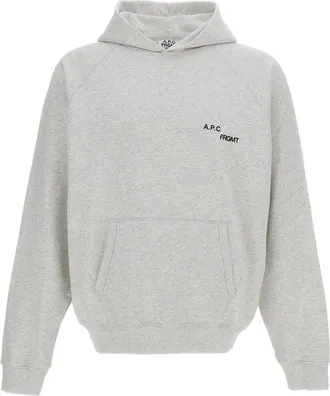 A.P.C. Grey Fragment Cotton Hooded Sweatshirt