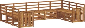 vidaXL Conjunto De Sof&aacute;s De Exterior 9 Uds. Natural Vidaxl
