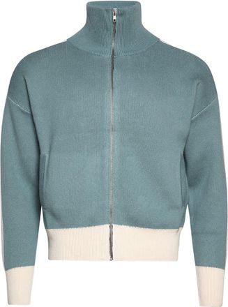 Rhude RB knitted track jacket - men - Supima Cotton/Cashmere - M - Blue