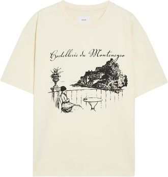 Rhude Rhude Montenegro Monda Printed Cotton T-shirt - White - XL