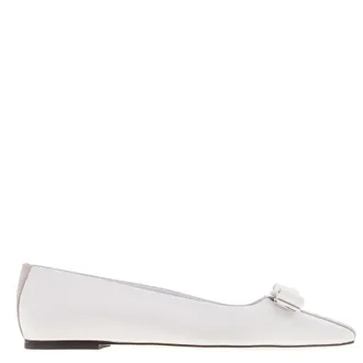 Ferragamo Vara Bow Leather Ballet Flats, Size 7 C