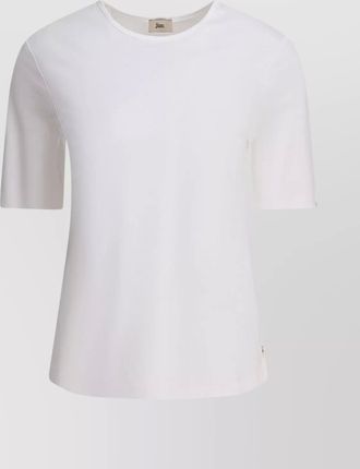 Herno buttoned round neck short sleeve soft texture