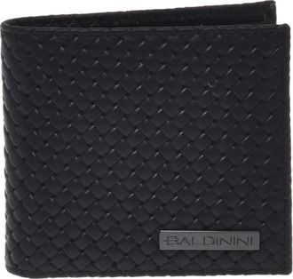 Baldinini Geweven leren portemonnee - Heren - Portefeuilles - Zwart - ONE Size - Leer - Accessoires