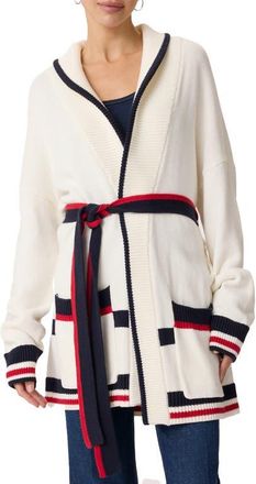 Splendid Set Sail Cardigan in White/Navy/Rouge at Nordstrom, Size X-Large