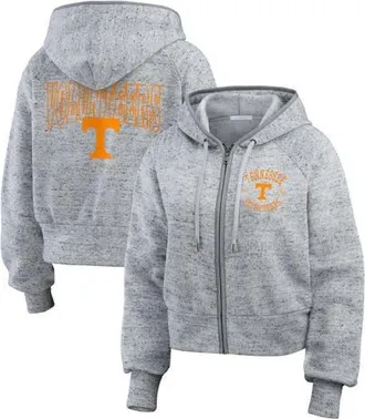 WEAR by Erin Andrews Womens WEAR by Erin Andrews Heather Gray Tennessee Volunteers Wear Speckle Double-Hit Raglan Full-Zip Hoodie at Nordstrom, Size Xx-Large