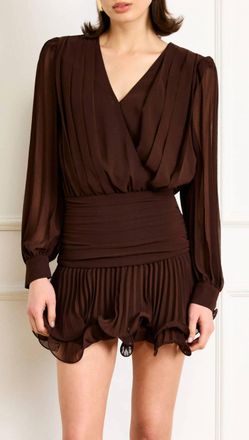 Line & Dot Twyla Mini Dress In Chocolate