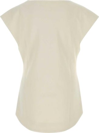 Entire studios Unisex Deep Vee Tank Top Beige Polyester Wool Lycra Sweater