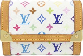 Louis Vuitton Multi-Color White Coated Canvas Coin Purse/Coin Case (Pre-Owned)