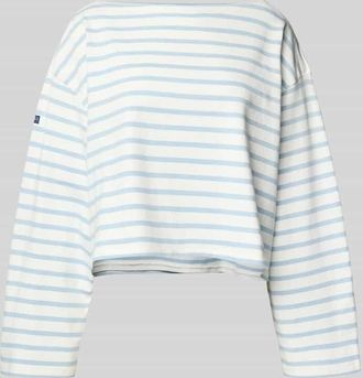 Polo Ralph Lauren Cropped Strickpullover mit U-Boot-Ausschnitt in Hellblau, Gr&ouml;&szlig;e L