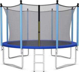 Costway Cama El&aacute;stica De Exterior 244 Cm Para Ni&ntilde;os Y Adultos, Trampol&iacute;n Con Red De Seguridad, Escalera, Resistente A La Intemperie - Costway