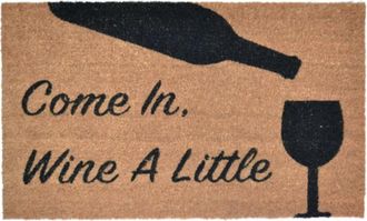 Imports Decor Funny Come In, Wine A Little Coir Door Mat, Wine Lover Welcome Doormat with Non-Slip PVC Backing, Indoor Outdoor Entrance Rug