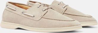Scarosso Lio Boat Shoes in Sand - Suede at Nordstrom, Size 40.5