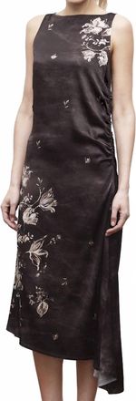 Go Silk Shirr It Up Midi Dress In Petals Placed