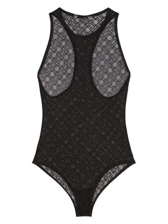 Palm Angels Body met doorzichtig kant - Zwart