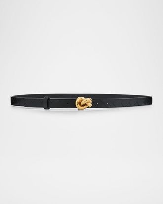 Bottega Veneta Intrecciato Leather Knot Belt