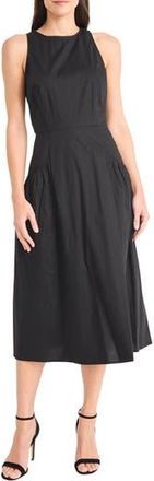 Maggy London Jewel Neck Gathered Dress in Jet Black at Nordstrom Rack, Size 18 (Similar To 16W)