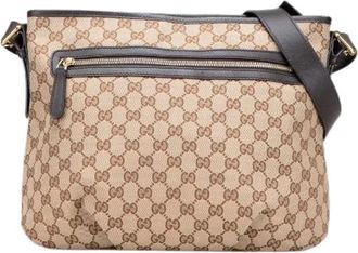 Gucci Pre-owned Cross Body Bags, female, Brown, Size: ONE SIZE Pre-owned Canvas Cross Body Bag