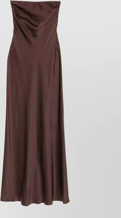 Forte_Forte strapless satin floor length dress side slit