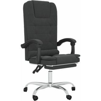 vidaXL Silla De Oficina Reclinable Masaje Cuero Sint&eacute;tico Negro Vidaxl